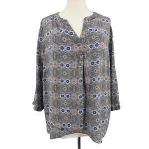 Adrienne Vittadini 2X womens Plus Size Blouse Floral Pastels